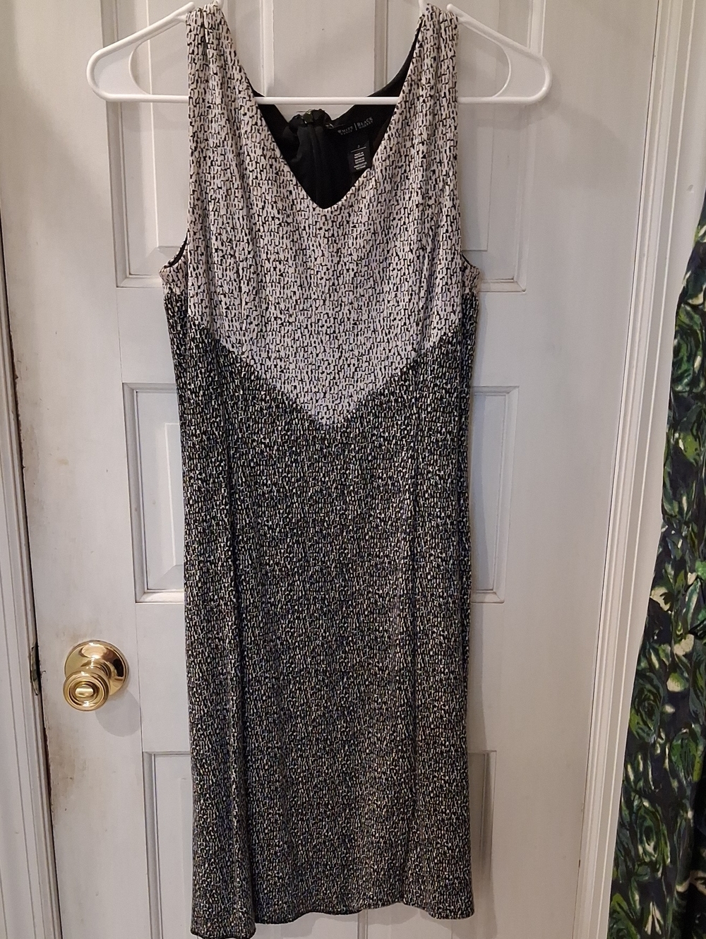 White House Black Market Black and White Sleeveless Midi Dress